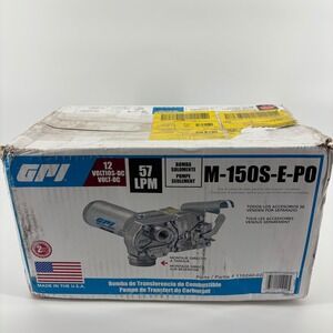 GPI Fuel Transfer Pump M-150S-E-PO 12V 15 GPM Silver New In Box 110240-02